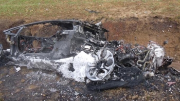 Lamborghini Aventador, făcut scrum
