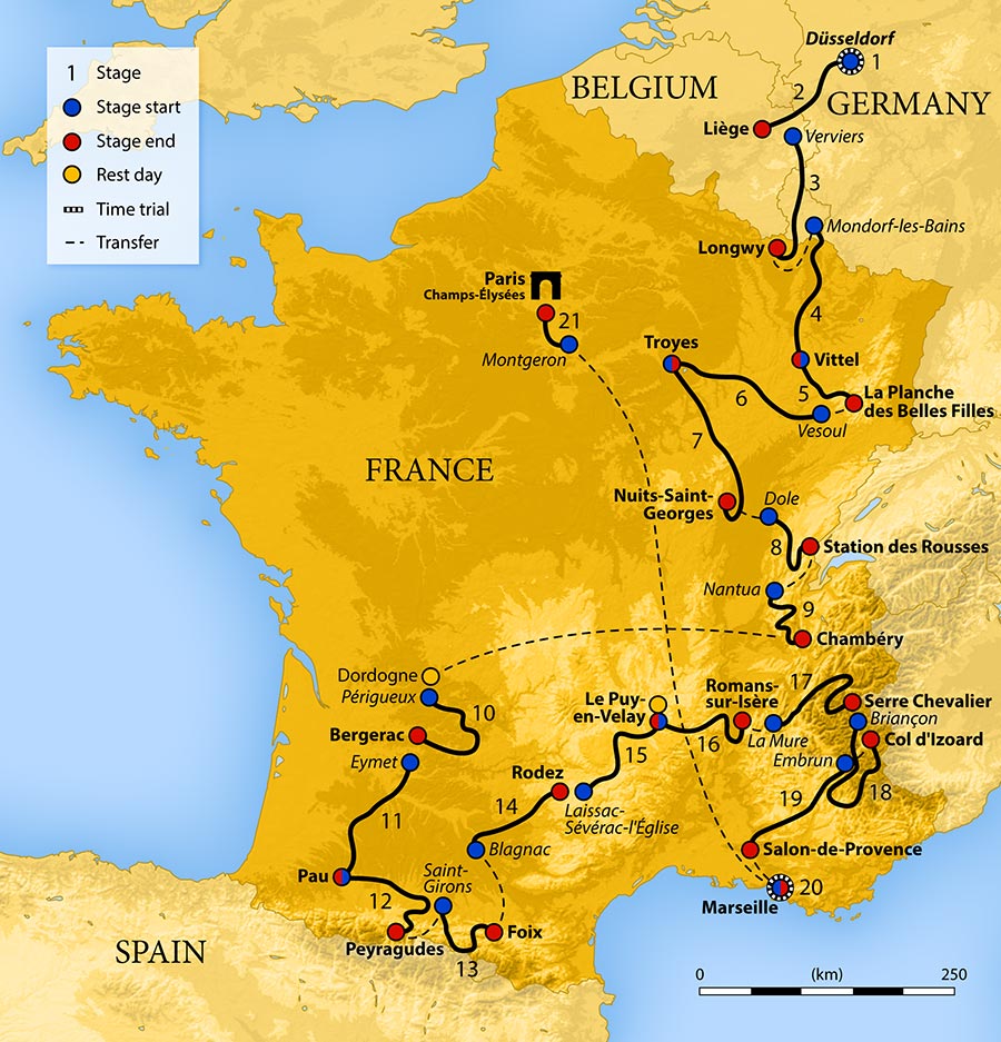 Harta - Tour de France 2017